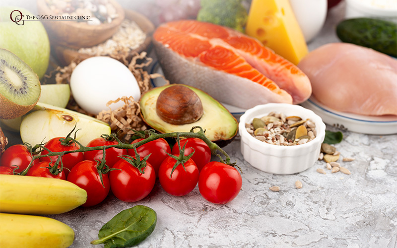 Healthy food for managing endometriosis symptoms.